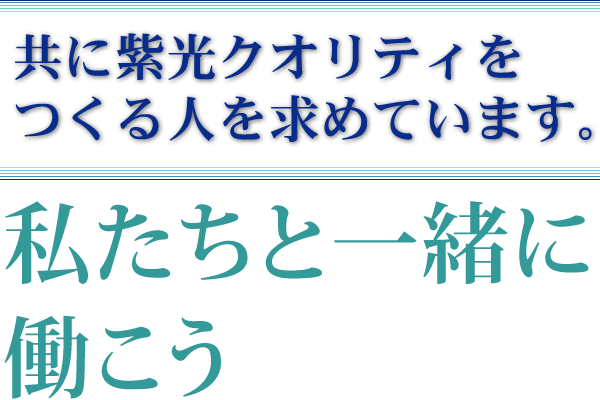 共に紫光クオリティをつくる人を求めています